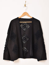 【2色展開】Elcamino フェイクスエード×クロシェ カーディガン