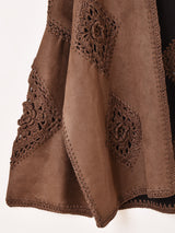 【2色展開】Elcamino フェイクスエード×クロシェ カーディガン