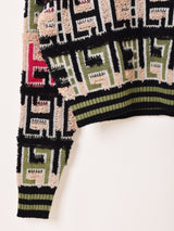 【2色展開】Meridian 総柄 パイルデザイン セーター