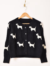 【2色展開】Elcamino 犬柄 カーディガン