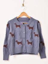 【2色展開】Elcamino 犬柄 カーディガン