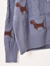 【2色展開】Elcamino 犬柄 カーディガン