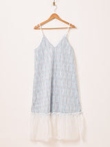 【2色展開】Elcamino レース×チェック柄 キャミソールワンピース