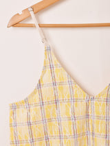 【2色展開】Elcamino レース×チェック柄 キャミソールワンピース