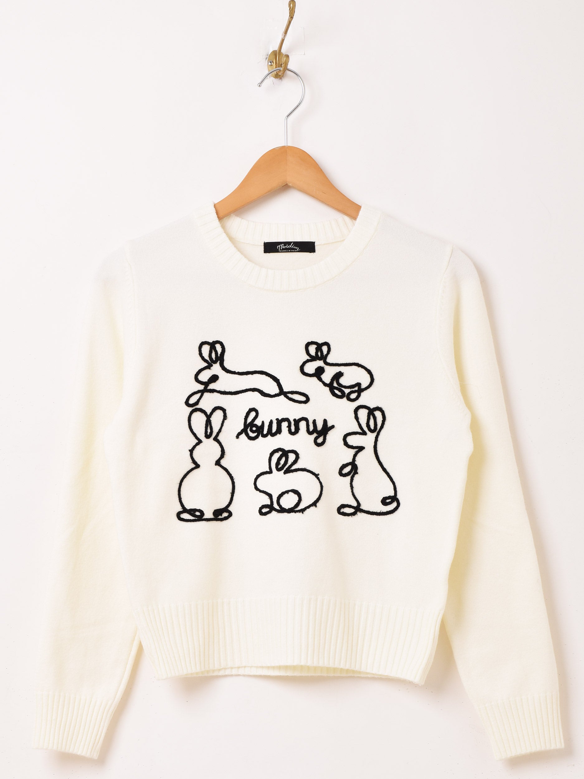 2色展開】Meridian ウサギモチーフ 刺繍 セーター – 古着屋Top of the