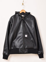 【3色展開】Backers フェイクレザー ジップアップ パーカー