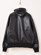 【3色展開】Backers フェイクレザー ジップアップ パーカー