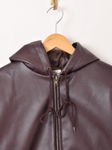 【3色展開】Backers フェイクレザー ジップアップ パーカー