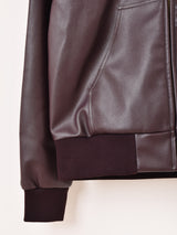 【3色展開】Backers フェイクレザー ジップアップ パーカー