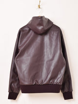 【3色展開】Backers フェイクレザー ジップアップ パーカー