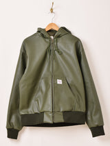 【3色展開】Backers フェイクレザー ジップアップ パーカー