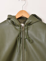 【3色展開】Backers フェイクレザー ジップアップ パーカー