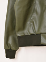 【3色展開】Backers フェイクレザー ジップアップ パーカー