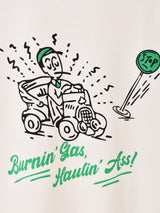 【2色展開】 プリント リンガーTシャツ「Burnin' Gas, Haulin' Ass!!」