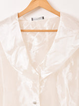 ショールカラー シアー 長袖シャツ