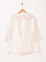 ショールカラー シアー 長袖シャツ