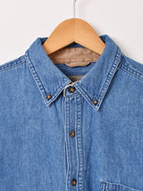 リメイク フリルスリーブ 長袖 デニムシャツ