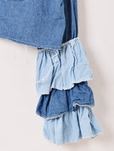 リメイク フリルスリーブ 長袖 デニムシャツ