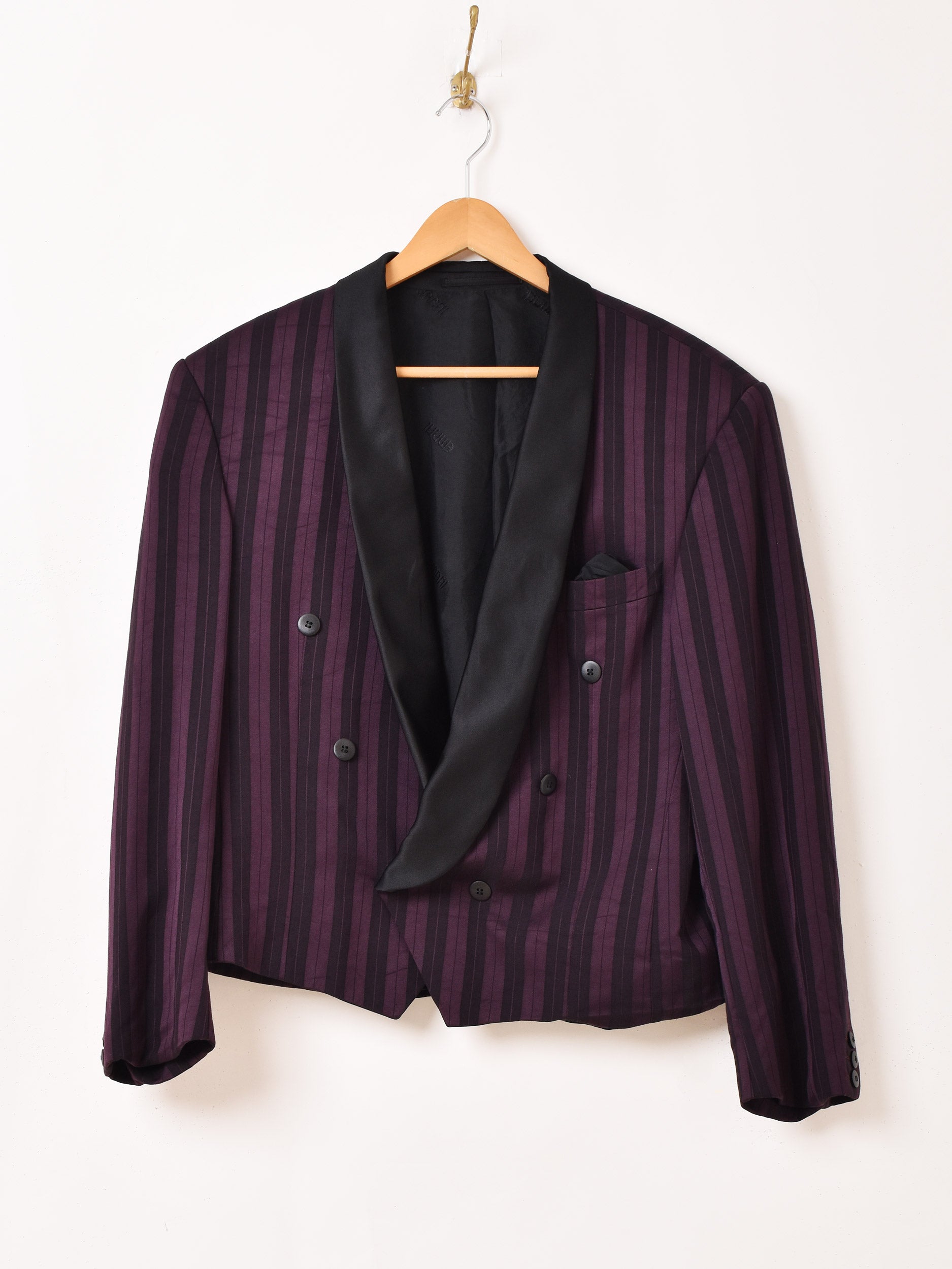 ストライプ柄 ダブルテーラードジャケット – 古着屋Top of the Hillの