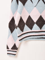 【2色展開】Elcamino ダイヤ柄 襟付きセーター