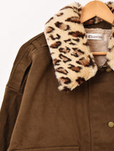 【3色展開】Elcamino レオパードファーカラー ブルゾン