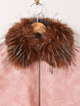 【2色展開】Meridian ファーカラー フェイクレザー ブルゾン