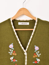 【3色展開】Elcamino フラワー刺繍 パイピング ニットベスト