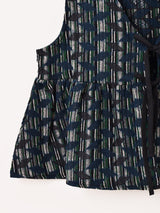 【3色展開】Meridian タペストリー ジオメトリック柄 ペプラムベスト