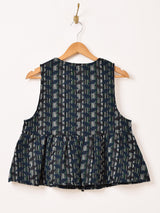 【3色展開】Meridian タペストリー ジオメトリック柄 ペプラムベスト