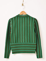 【2色展開】Meridian ストライプ 襟付き カーディガン