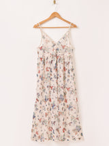 Meridian バタフライ柄 チュールキャミソールワンピース