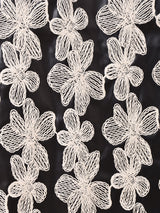 Meridian 花柄 刺繍 フェイクレザー キャミソールワンピース