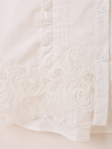 Elcamino フリル×レース 半袖ブラウス