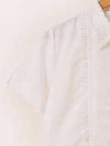 Elcamino フリル×レース 半袖ブラウス