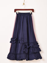 【2色展開】Meridian ライン入り ナイロン フリルスカート