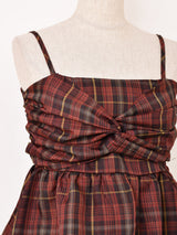 【3色展開】Meridian チェック柄 アシンメトリー キャミソール