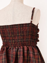 【3色展開】Meridian チェック柄 アシンメトリー キャミソール