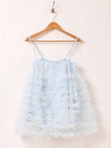 【3色展開】Meridian チュール ミニ キャミソールワンピース