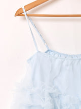 【3色展開】Meridian チュール ミニ キャミソールワンピース