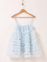 【3色展開】Meridian チュール ミニ キャミソールワンピース