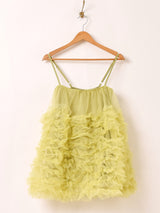 【3色展開】Meridian チュール ミニ キャミソールワンピース