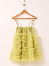 【3色展開】Meridian チュール ミニ キャミソールワンピース