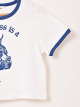 【4色展開】Elcamino クロップド プリント リンガーTシャツ