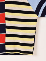 Elcamino マルチボーダー 半袖セーター