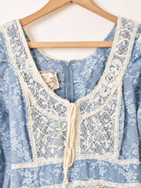 70's "GUNNE SAX" レース 花柄 ロングドレス
