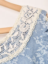 70's "GUNNE SAX" レース 花柄 ロングドレス