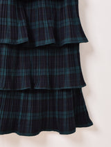 【3色展開】Meridian チェック柄 ラッフル キャミソールワンピース