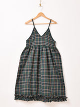 Meridian チェック 柄キャミソールワンピース