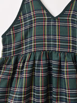 Meridian チェック 柄キャミソールワンピース