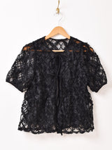 【2色展開】Meridian 半袖 デザイン チュールブラウス